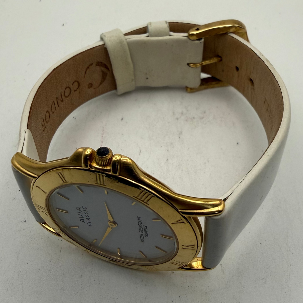 Avia Classic 100 Gold Plated White Dial Quartz Ladies Watch 37mm (Fully Tested and Working)- £25.00