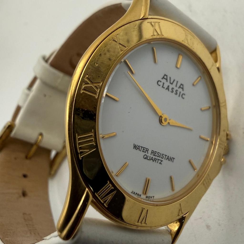 Avia Classic 100 Gold Plated White Dial Quartz Ladies Watch 37mm (Fully Tested and Working)- £25.00