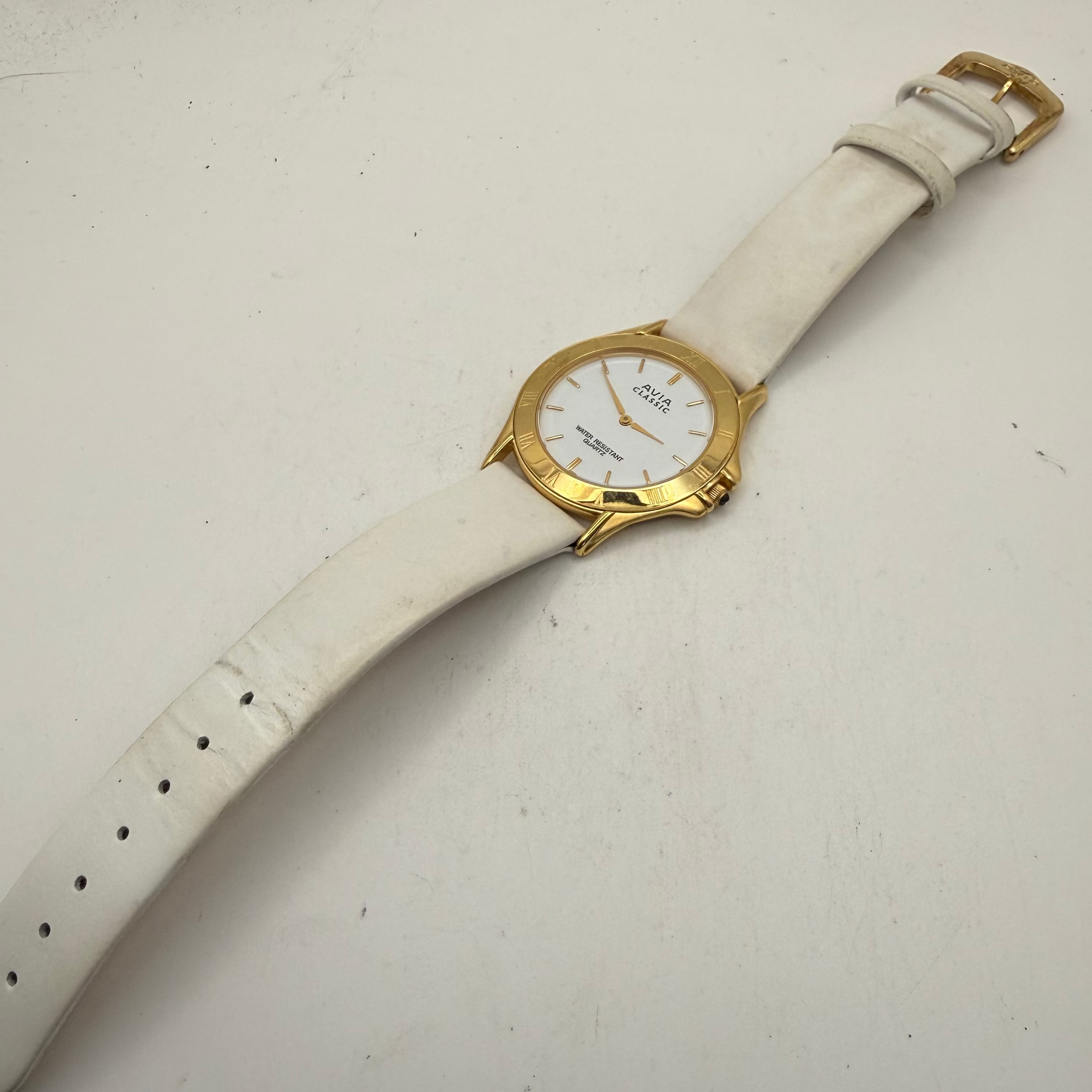 Avia Classic 100 Gold Plated White Dial Quartz Ladies Watch 37mm (Fully Tested and Working)- £25.00