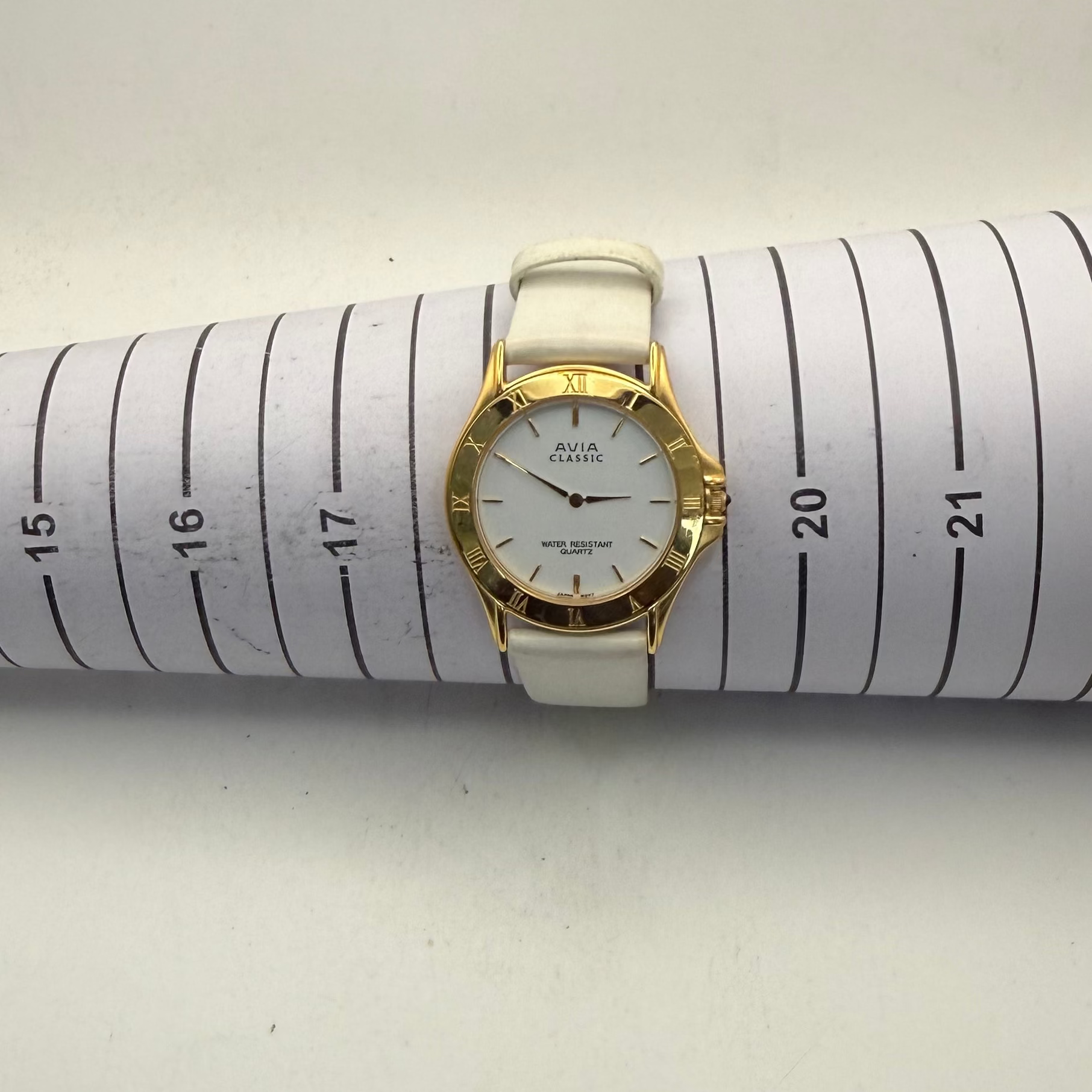 Avia Classic 100 Gold Plated White Dial Quartz Ladies Watch 37mm (Fully Tested and Working)- £25.00