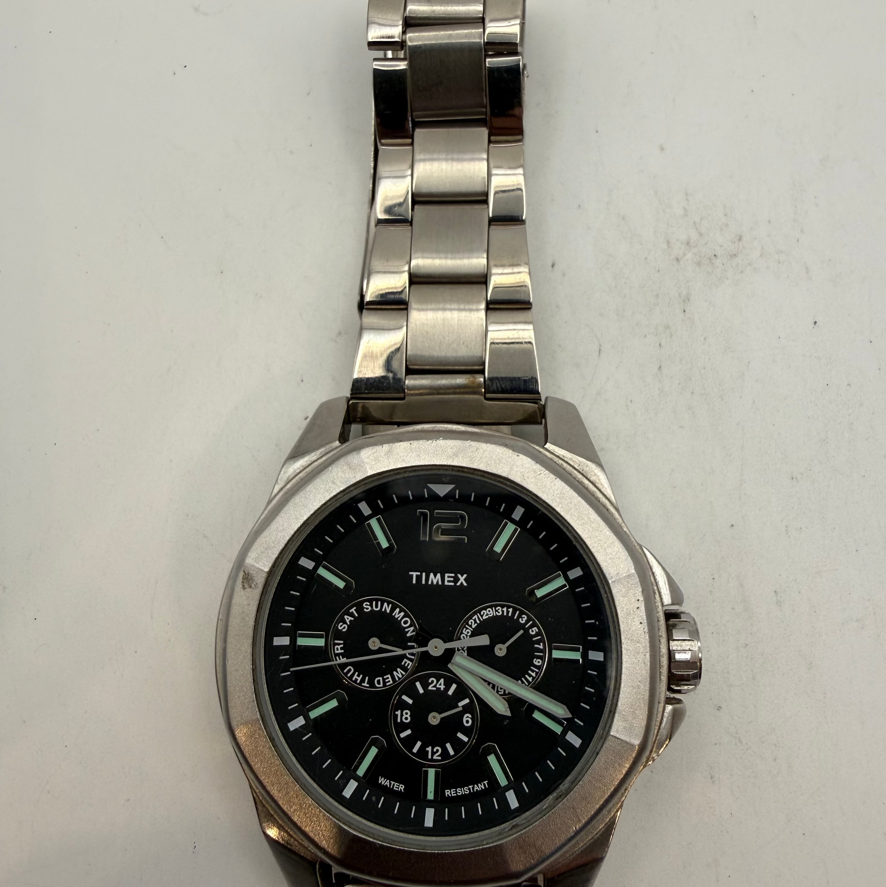 Timex Men's Chronograph Style Quartz Watch Black Dial Stainless Steel Bracelet 50mm- £45.00