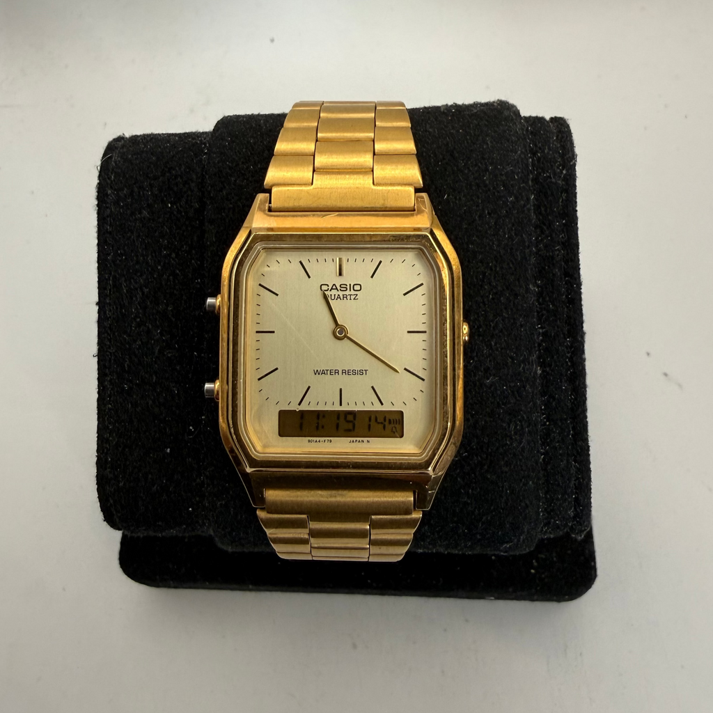 Casio AQ-230 Gold-Tone Ana-Digi Vintage Watch (Fully Tested and Working)- £50.00