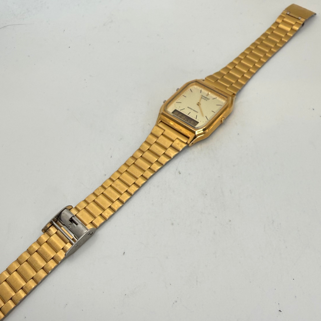 Casio AQ-230 Gold-Tone Ana-Digi Vintage Watch (Fully Tested and Working)- £50.00