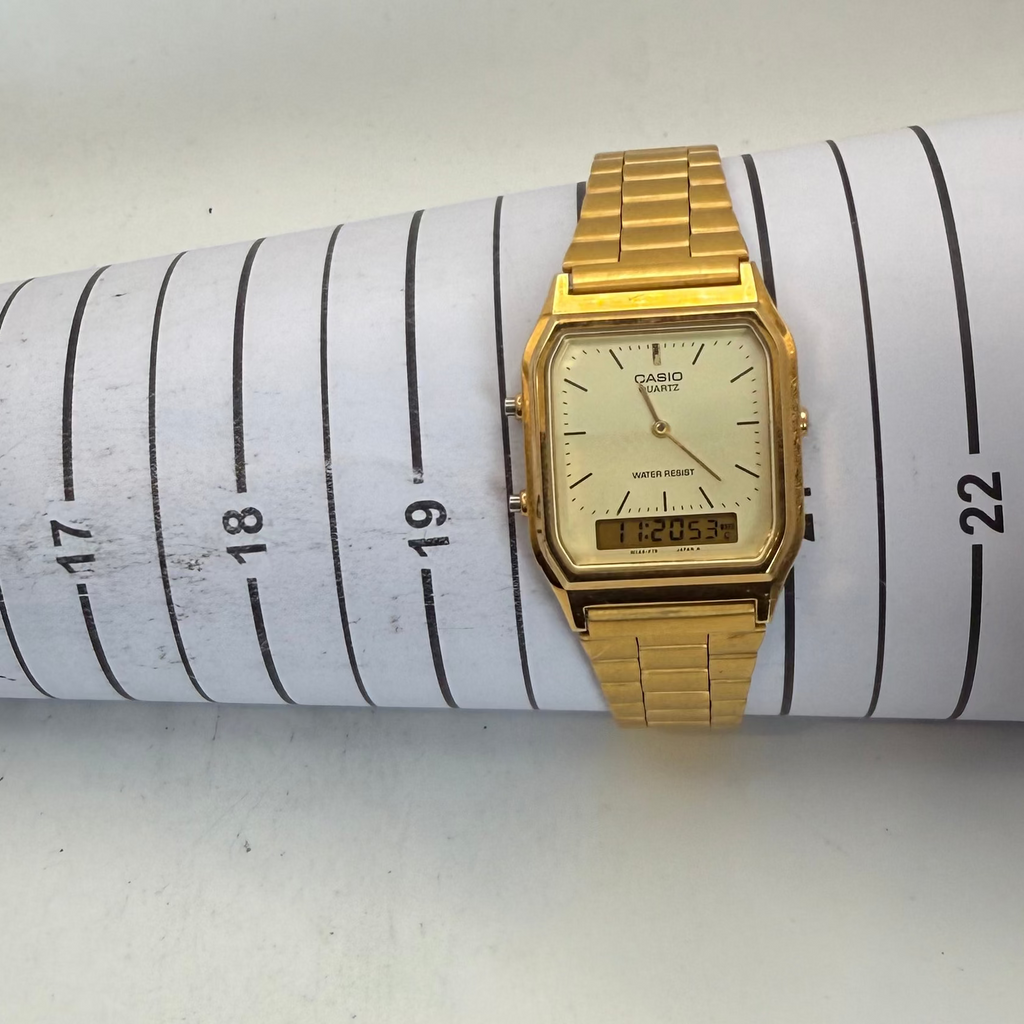 Casio AQ-230 Gold-Tone Ana-Digi Vintage Watch (Fully Tested and Working)- £50.00
