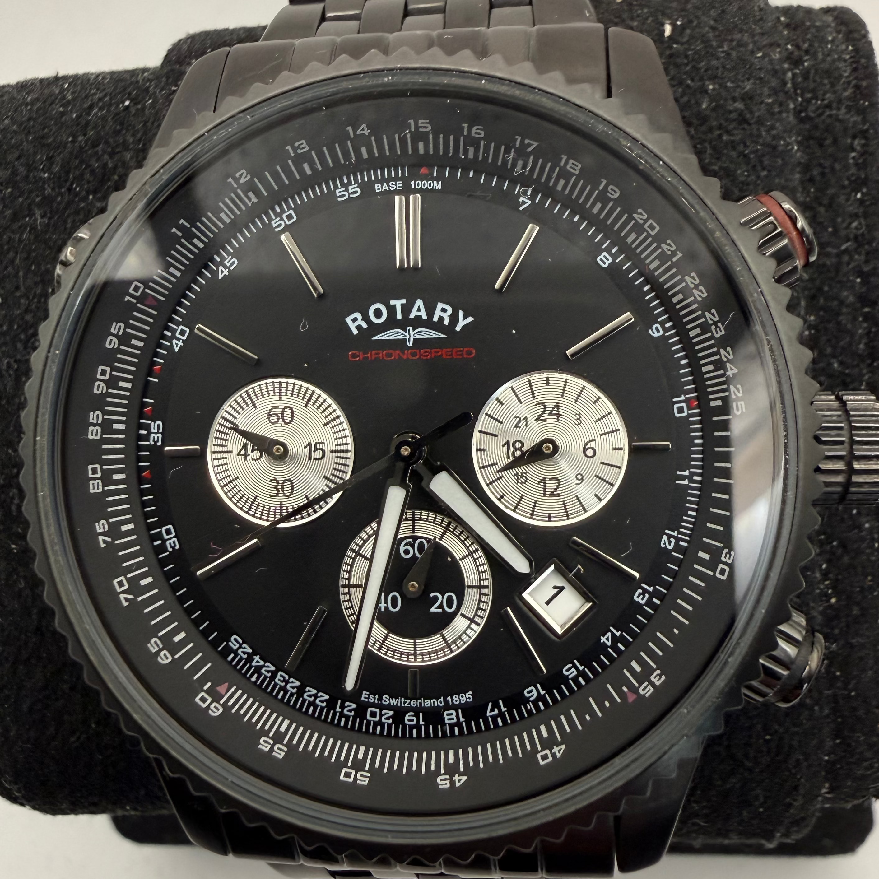 Rotary Chronospeed Black Chronograph Men's Watch GB03778/04 (Fully Tested and Working)- £100.00