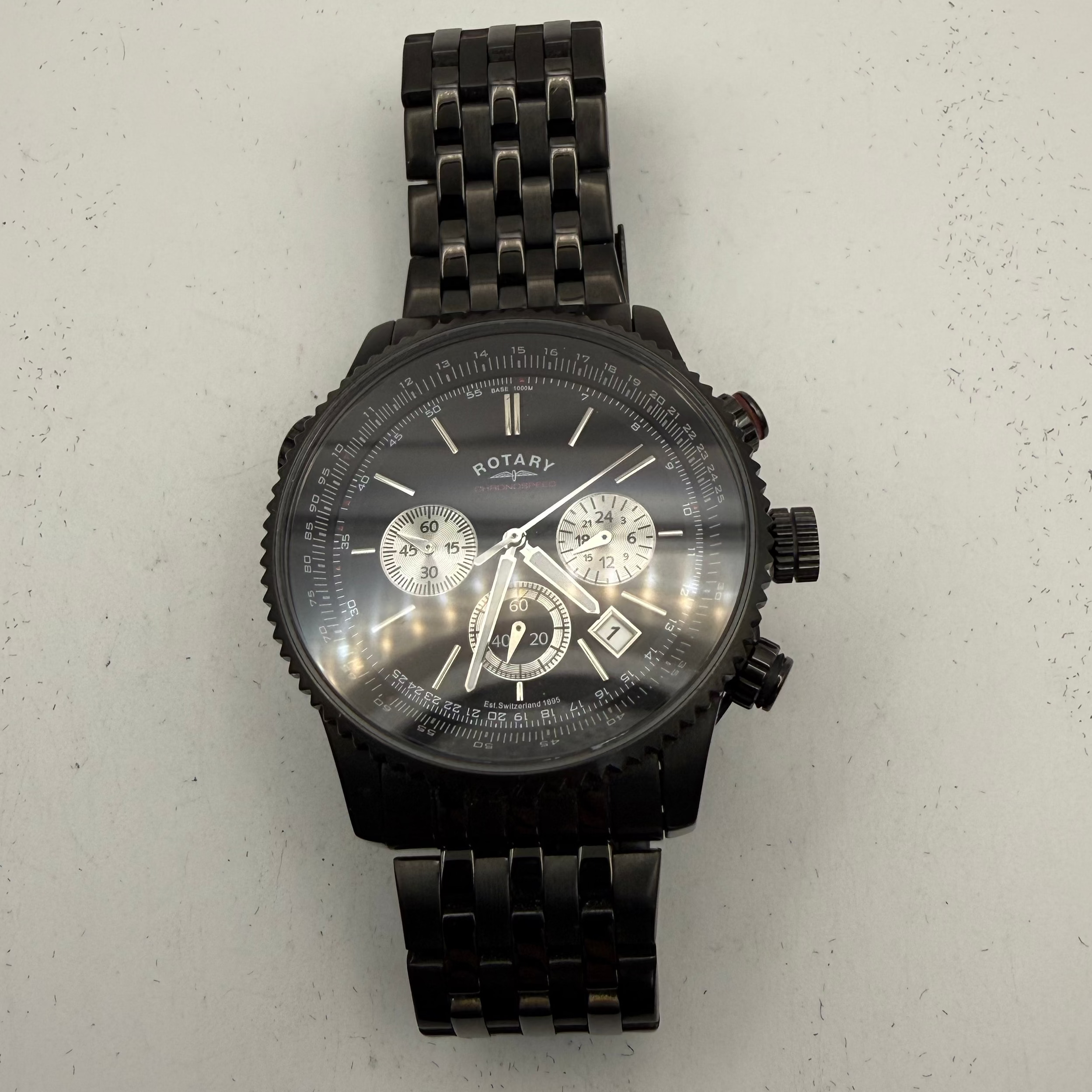 Rotary Chronospeed Black Chronograph Men's Watch GB03778/04 (Fully Tested and Working)- £100.00