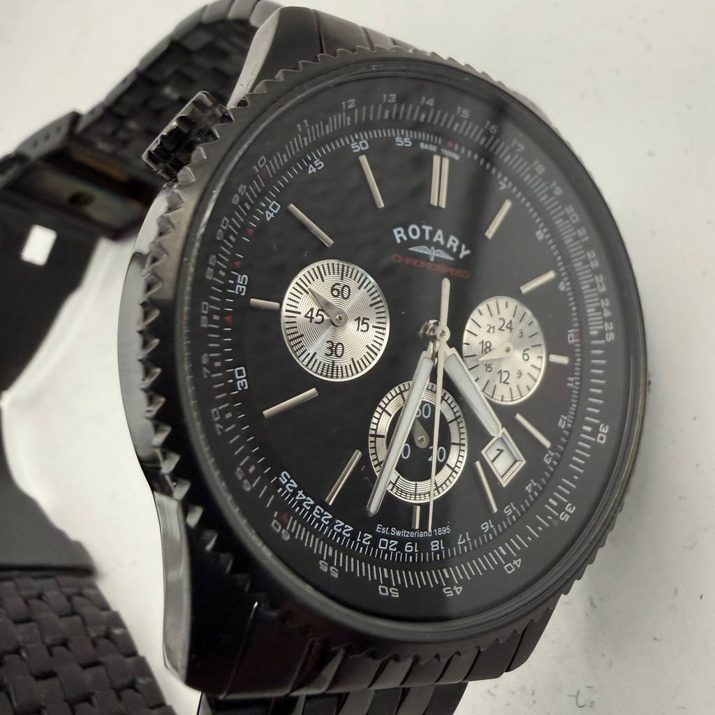 Rotary Chronospeed Black Chronograph Men's Watch GB03778/04 (Fully Tested and Working)- £100.00