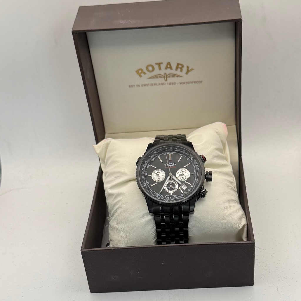 Rotary Chronospeed Black Chronograph Men's Watch GB03778/04 (Fully Tested and Working)- £100.00