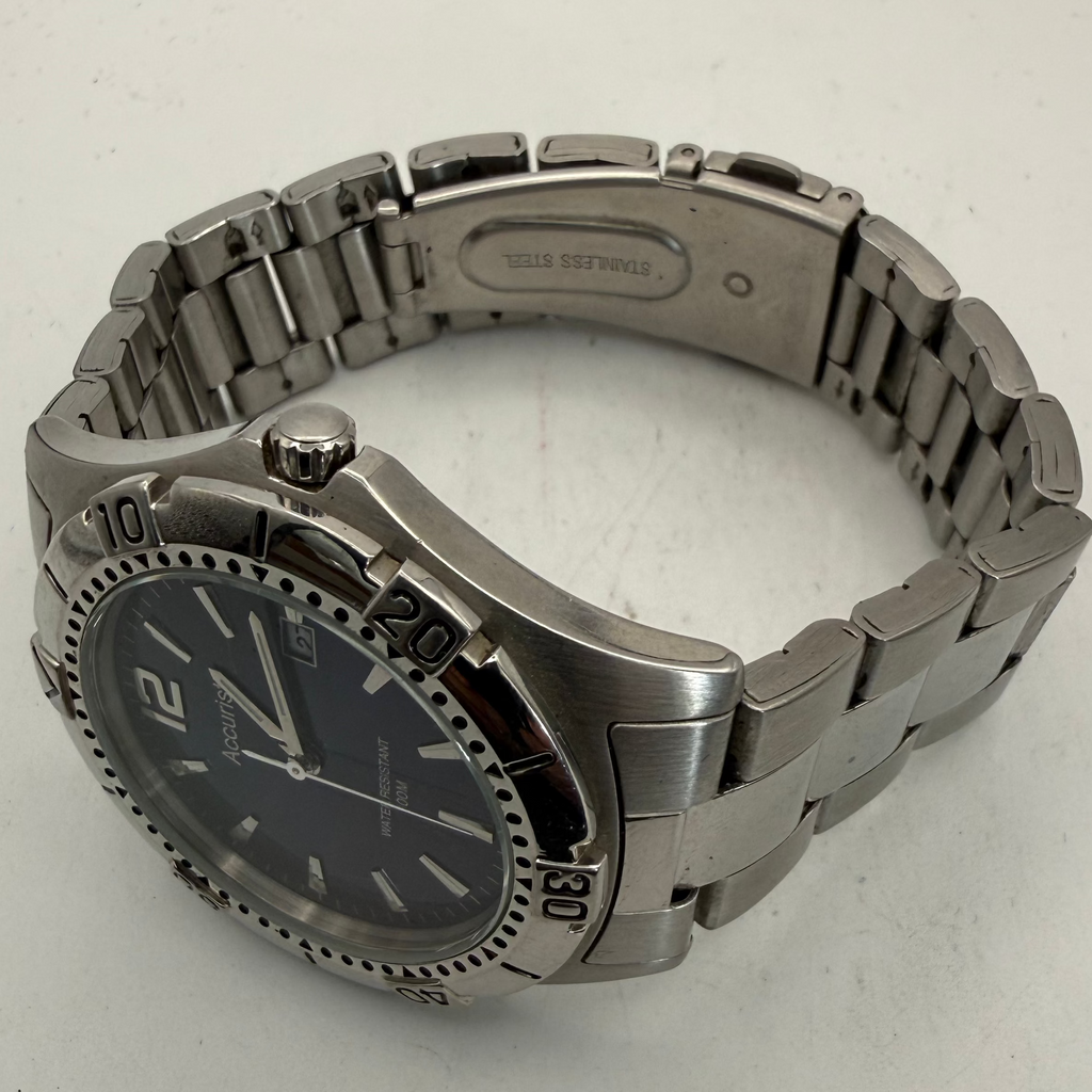 Accurist MB766 Blue Dial Stainless Steel Men's Quartz Watch (Fully Tested and Working)- £35.00