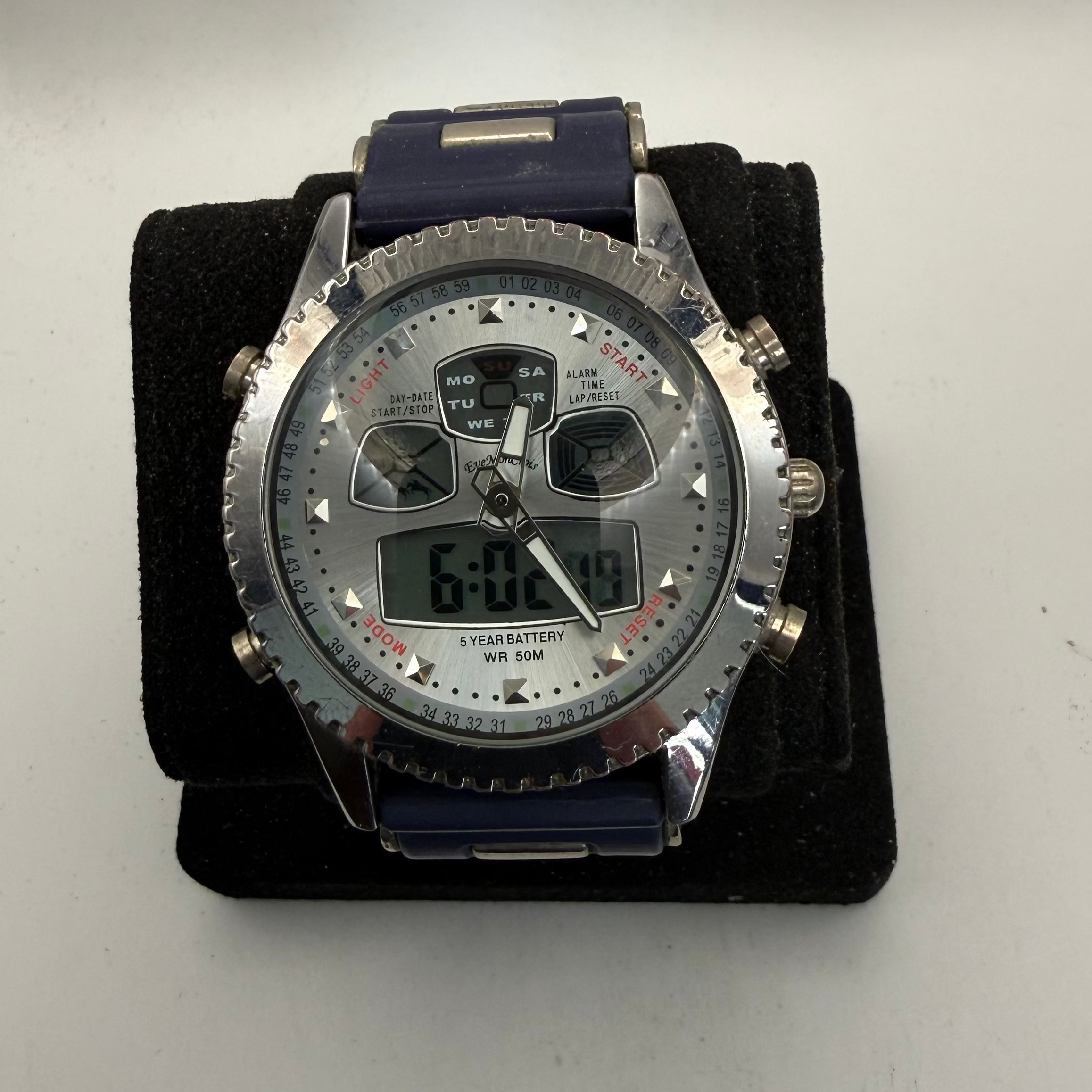 Eve MonCroise BT13 Ana-Digi Quartz Men's Watch Blue Silicone Strap (Fully Tested and Working)- £15.00