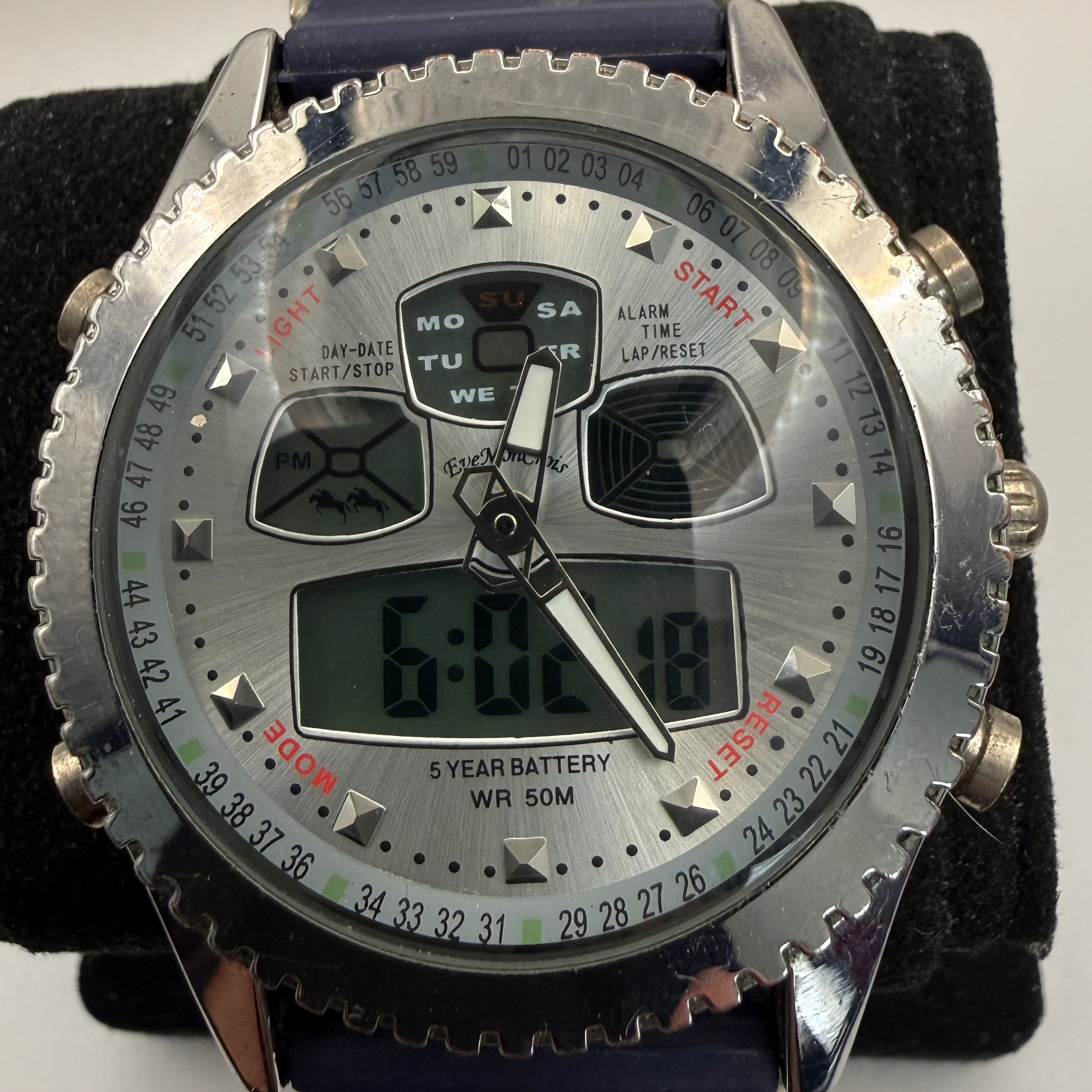 Eve MonCroise BT13 Ana-Digi Quartz Men's Watch Blue Silicone Strap (Fully Tested and Working)- £15.00