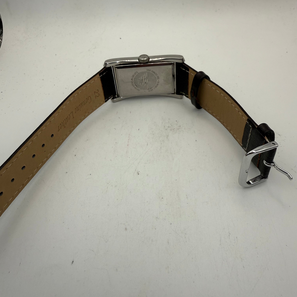 Emporio Armani AR-0152 Rectangular Small Seconds Leather Strap Watch (Fully Tested and Working)- £45.00