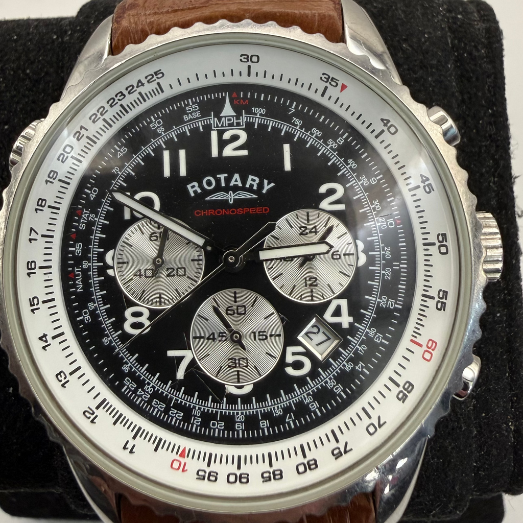 Rotary Chronospeed GS03351/19 Chronograph Leather Strap Watch (Fully Tested and Working)- £140.00