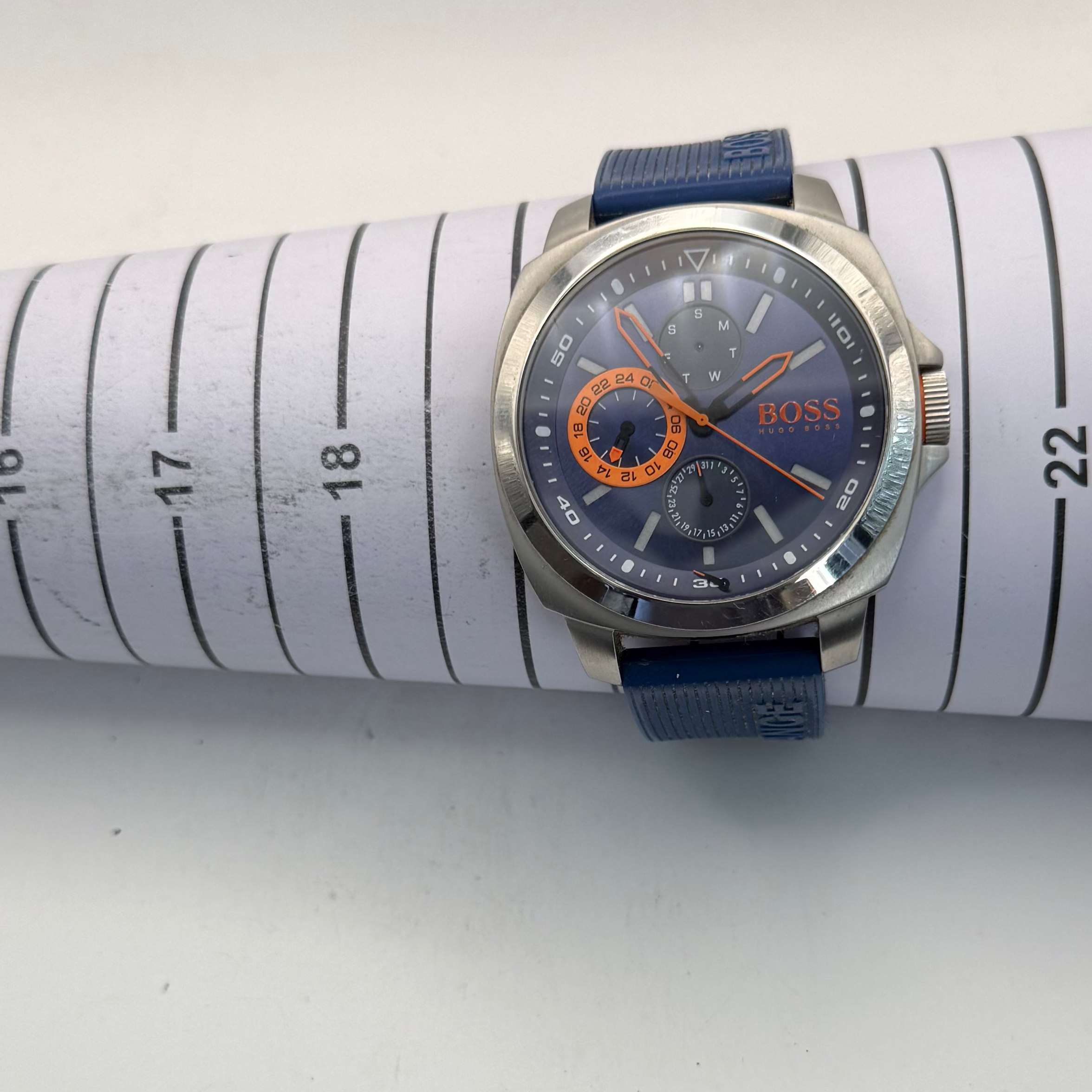 Hugo Boss Orange Multi-Function Blue Dial Silicone Strap Watch (Fully Tested and Working)- £15.00
