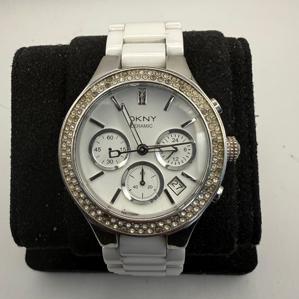 DKNY Ceramic White Chronograph Ladies Watch NZ4985 (Fully Tested and Working)- £45.00