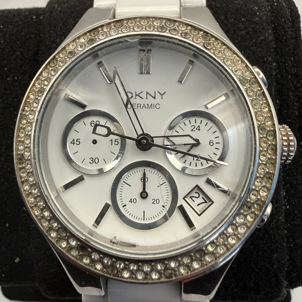 DKNY Ceramic White Chronograph Ladies Watch NZ4985 (Fully Tested and Working)- £45.00