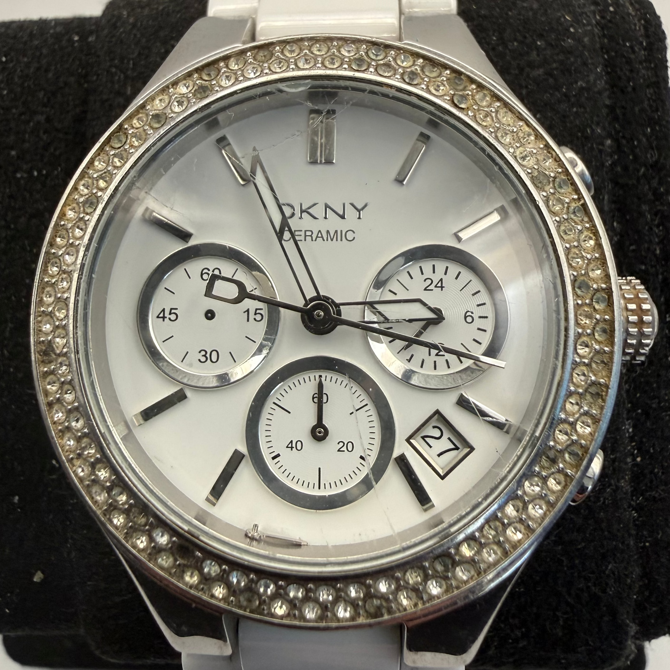 DKNY Ceramic White Chronograph Ladies Watch NZ4985 (Fully Tested and Working)- £45.00