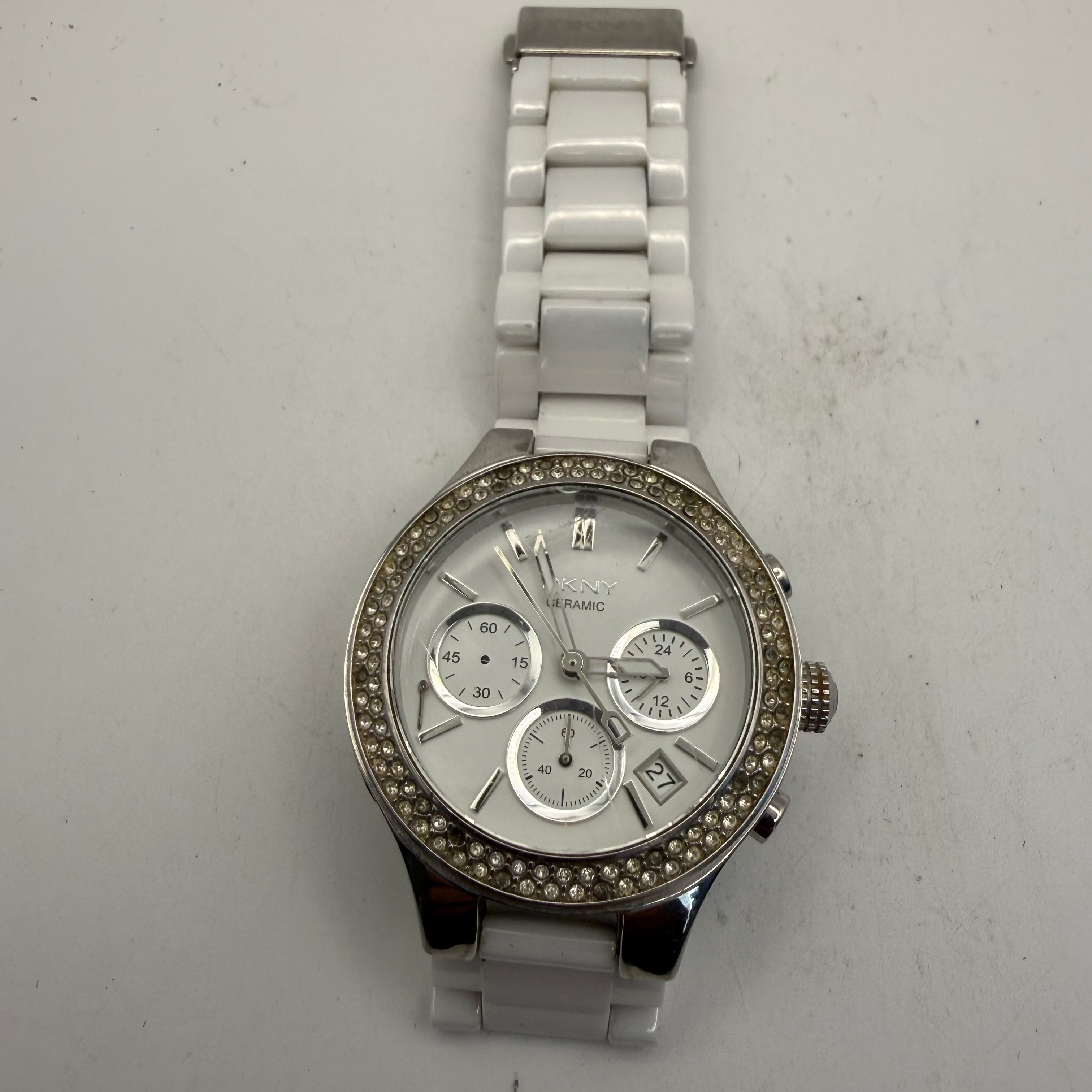 DKNY Ceramic White Chronograph Ladies Watch NZ4985 (Fully Tested and Working)- £45.00