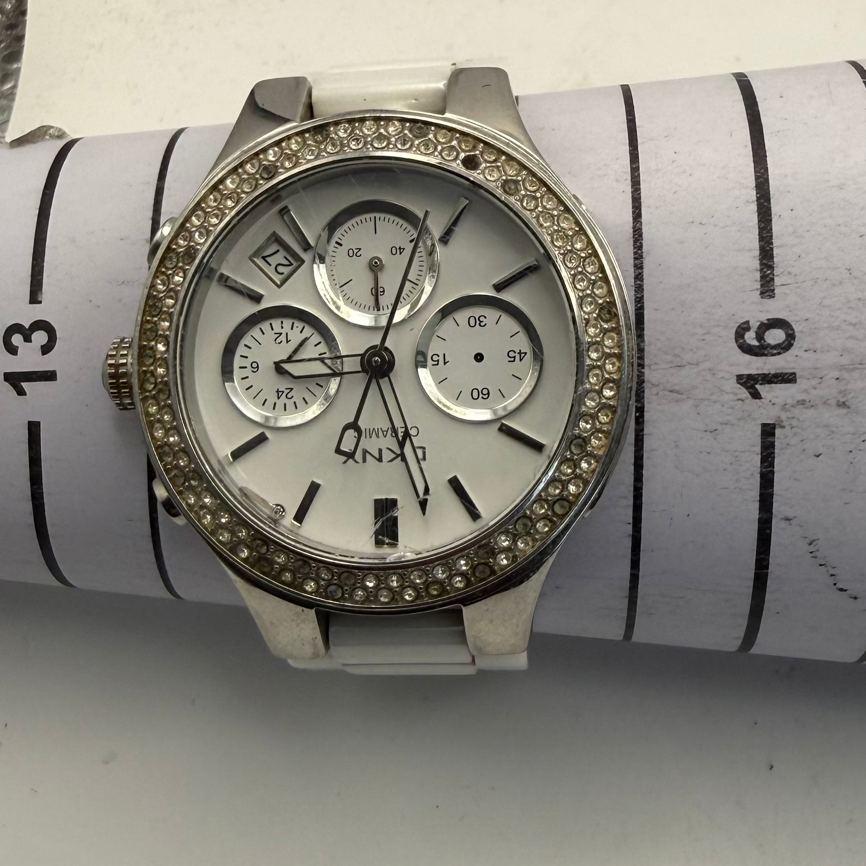 DKNY Ceramic White Chronograph Ladies Watch NZ4985 (Fully Tested and Working)- £45.00