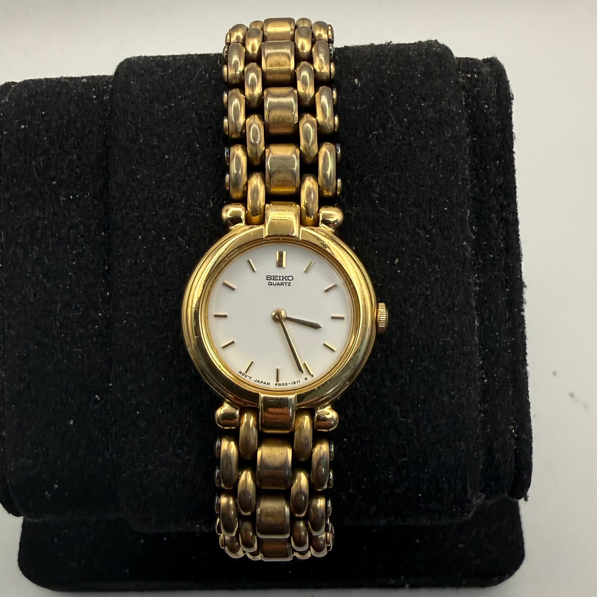 Seiko Ladies Quartz Gold Tone Bracelet Watch 4N00-0381 (Fully Tested and Working)- £25.00