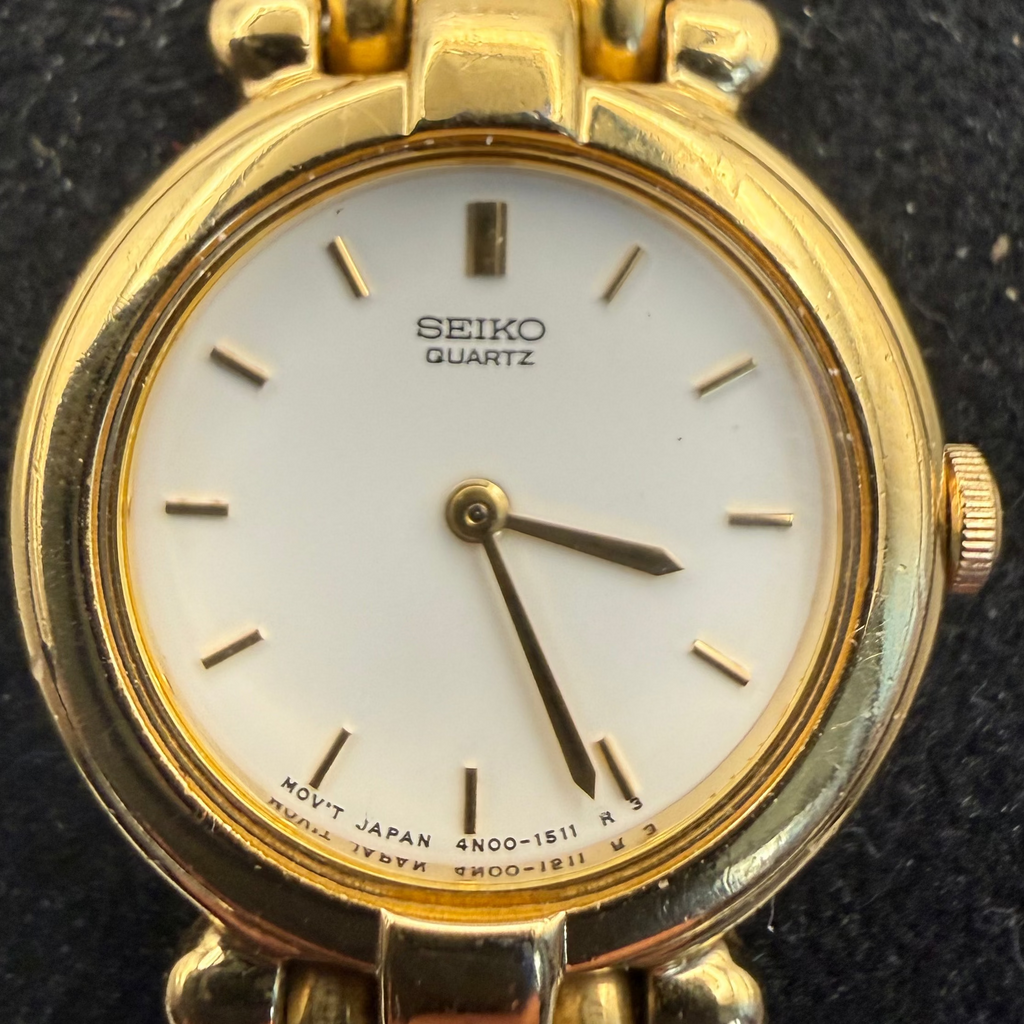 Seiko Ladies Quartz Gold Tone Bracelet Watch 4N00-0381 (Fully Tested and Working)- £25.00