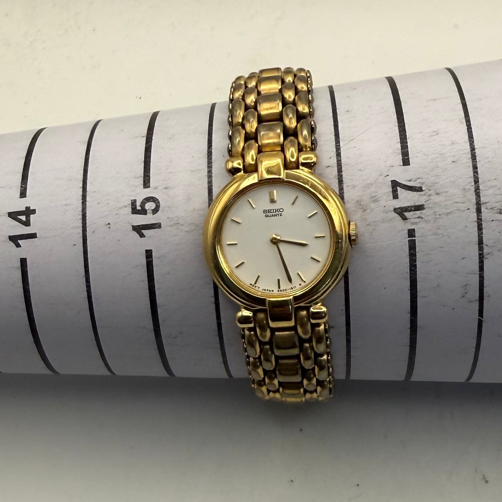 Seiko Ladies Quartz Gold Tone Bracelet Watch 4N00-0381 (Fully Tested and Working)- £25.00