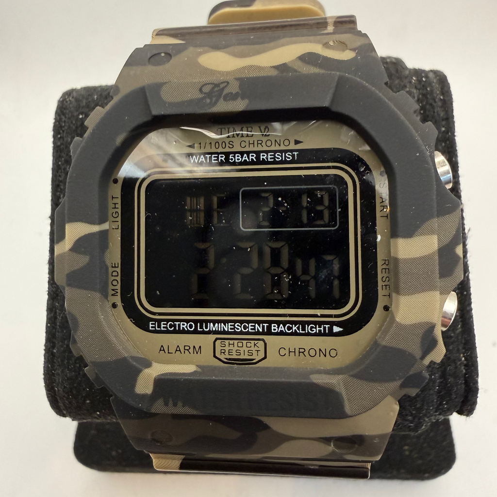 Genoa Time V2 Digital Camouflage Shock Resistant Watch 51mm with Presentation Tin (Fully Tested and Working)- £12.00