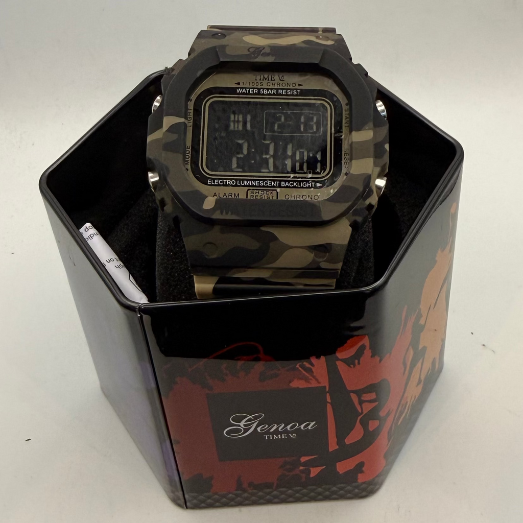 Genoa Time V2 Digital Camouflage Shock Resistant Watch 51mm with Presentation Tin (Fully Tested and Working)- £12.00