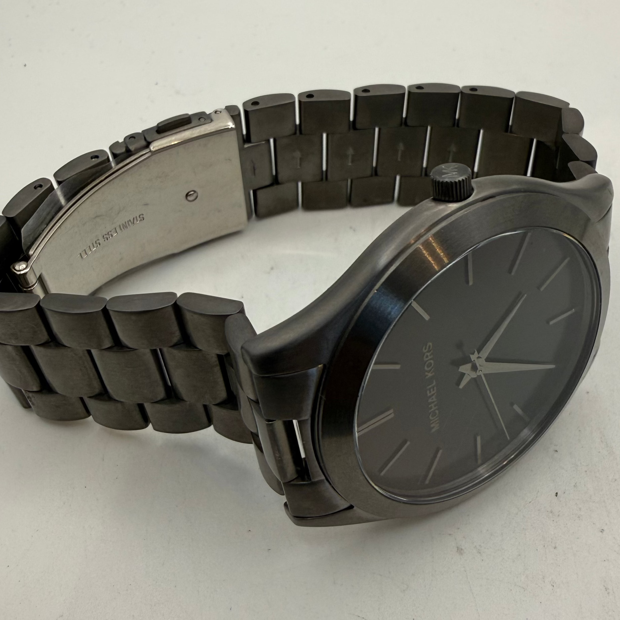 Michael Kors Grey Stainless Steel Black Dial Quartz Watch 46mm (Fully Tested and Working)- £55.00