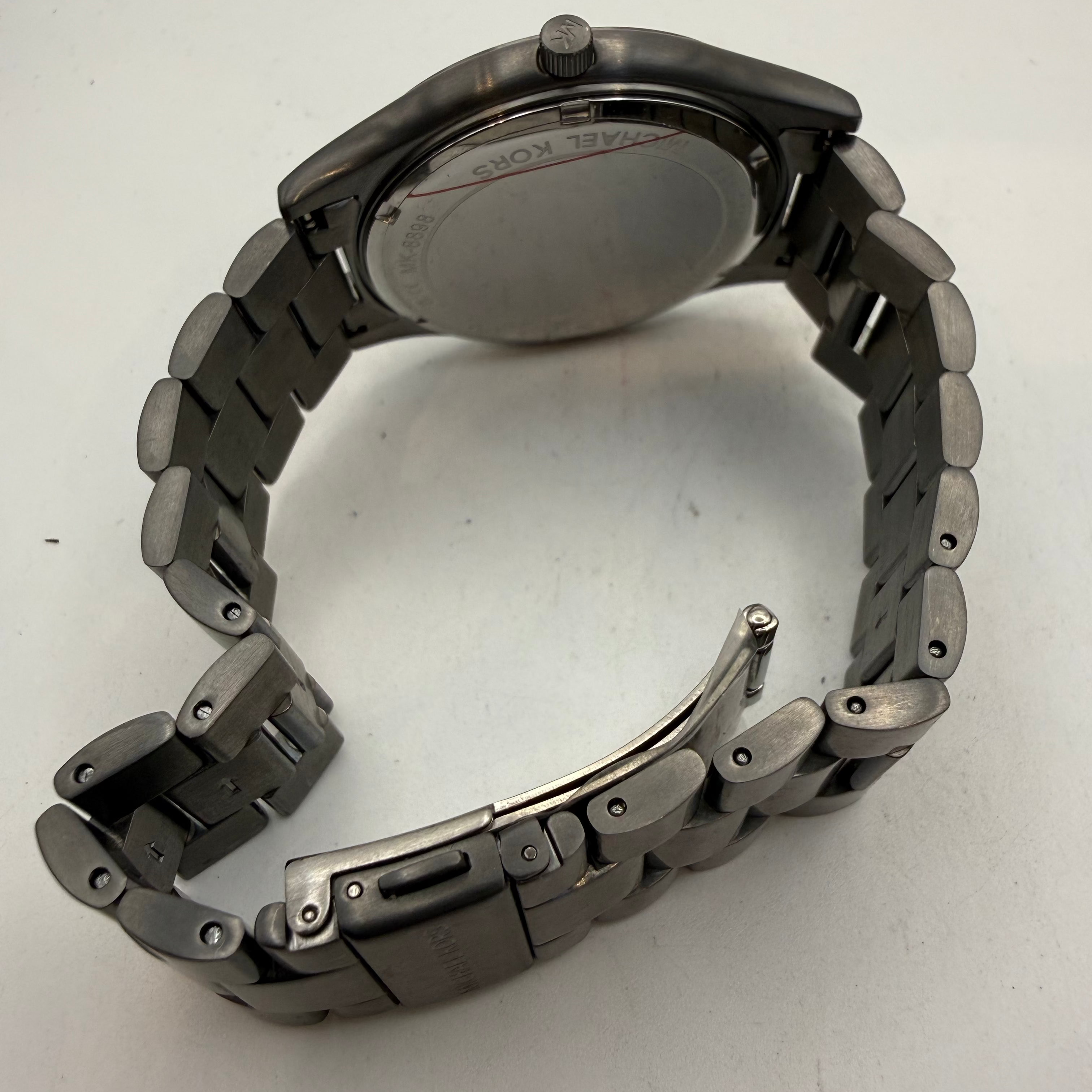 Michael Kors Grey Stainless Steel Black Dial Quartz Watch 46mm (Fully Tested and Working)- £55.00