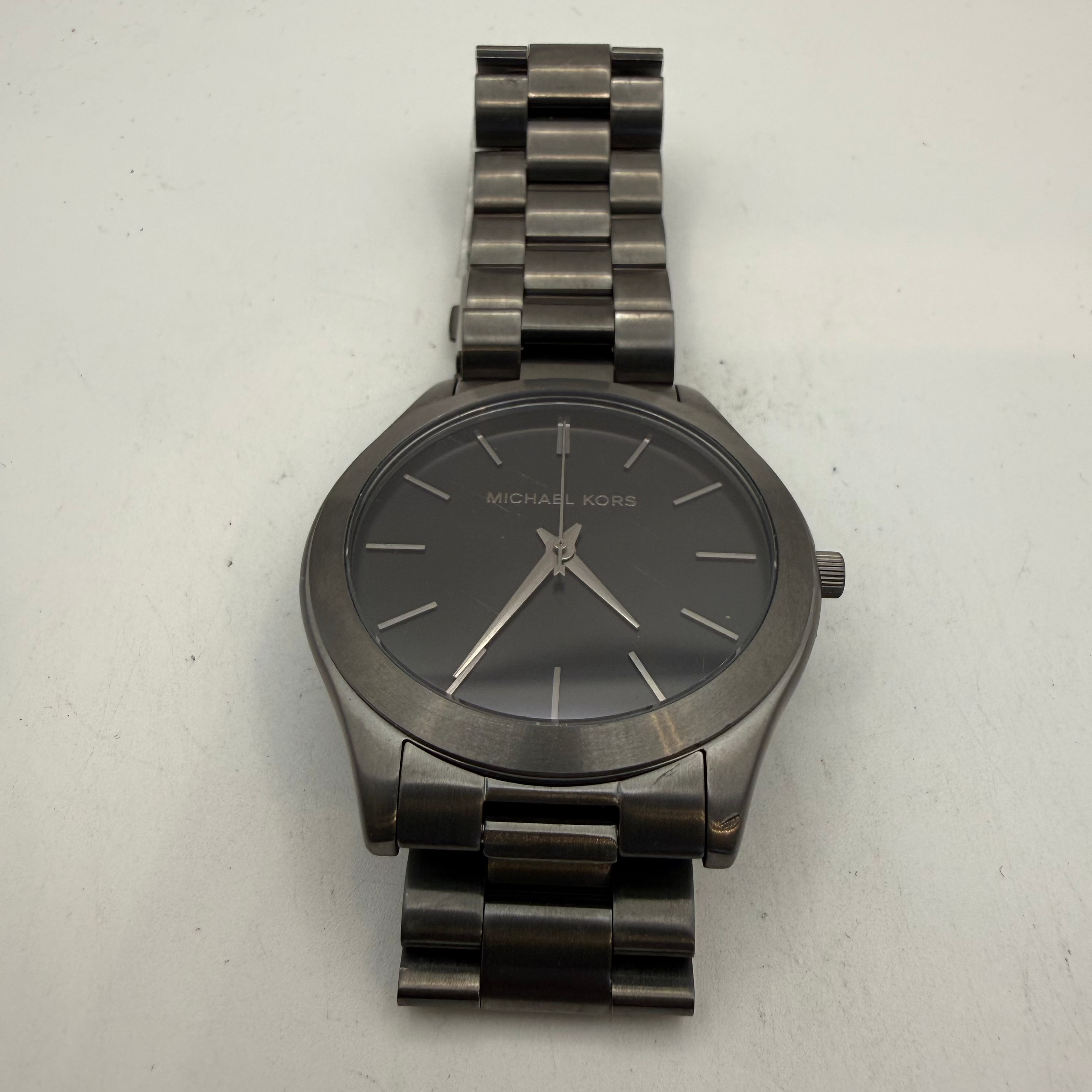 Michael Kors Grey Stainless Steel Black Dial Quartz Watch 46mm (Fully Tested and Working)- £55.00