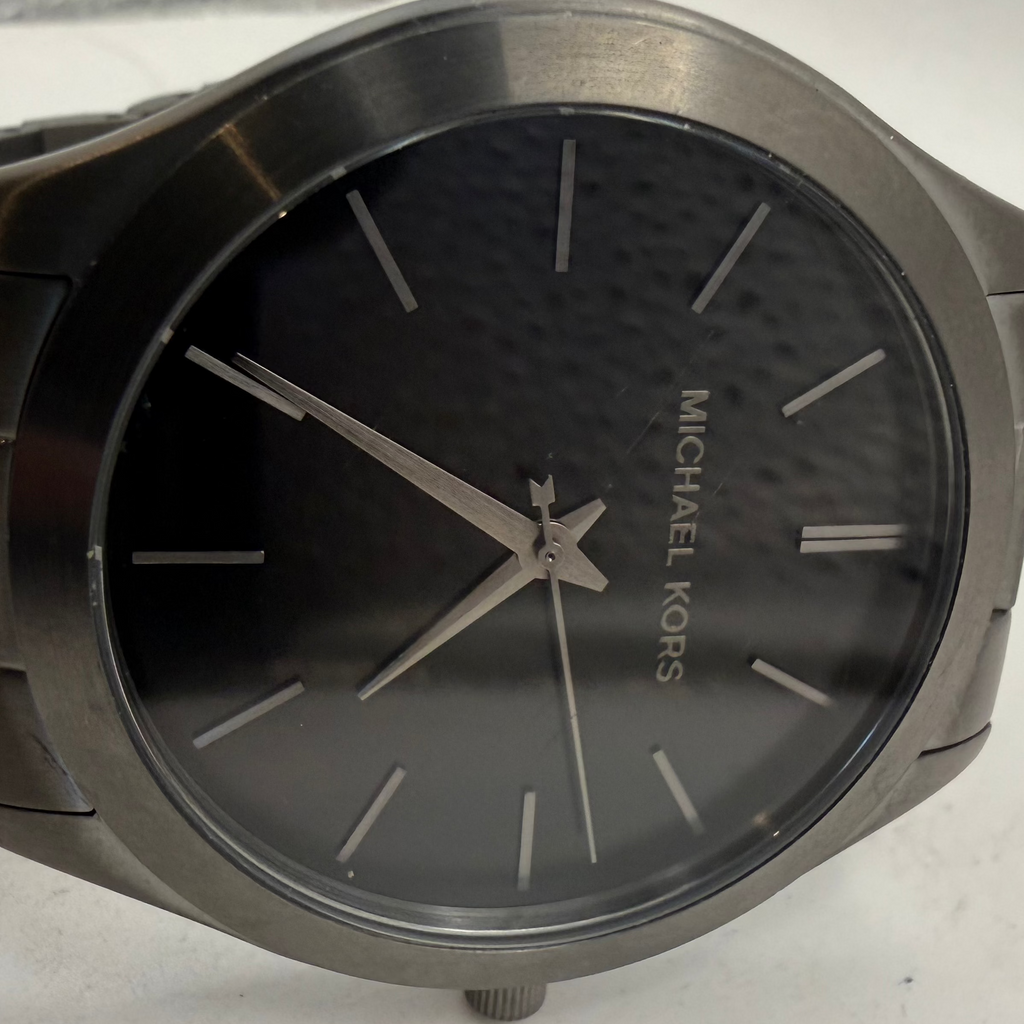 Michael Kors Grey Stainless Steel Black Dial Quartz Watch 46mm (Fully Tested and Working)- £55.00