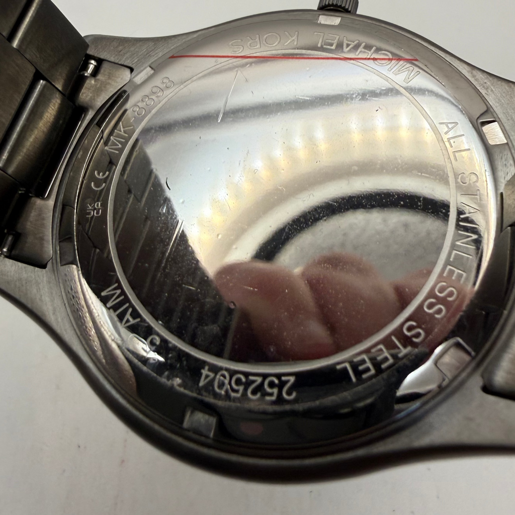 Michael Kors Grey Stainless Steel Black Dial Quartz Watch 46mm (Fully Tested and Working)- £55.00