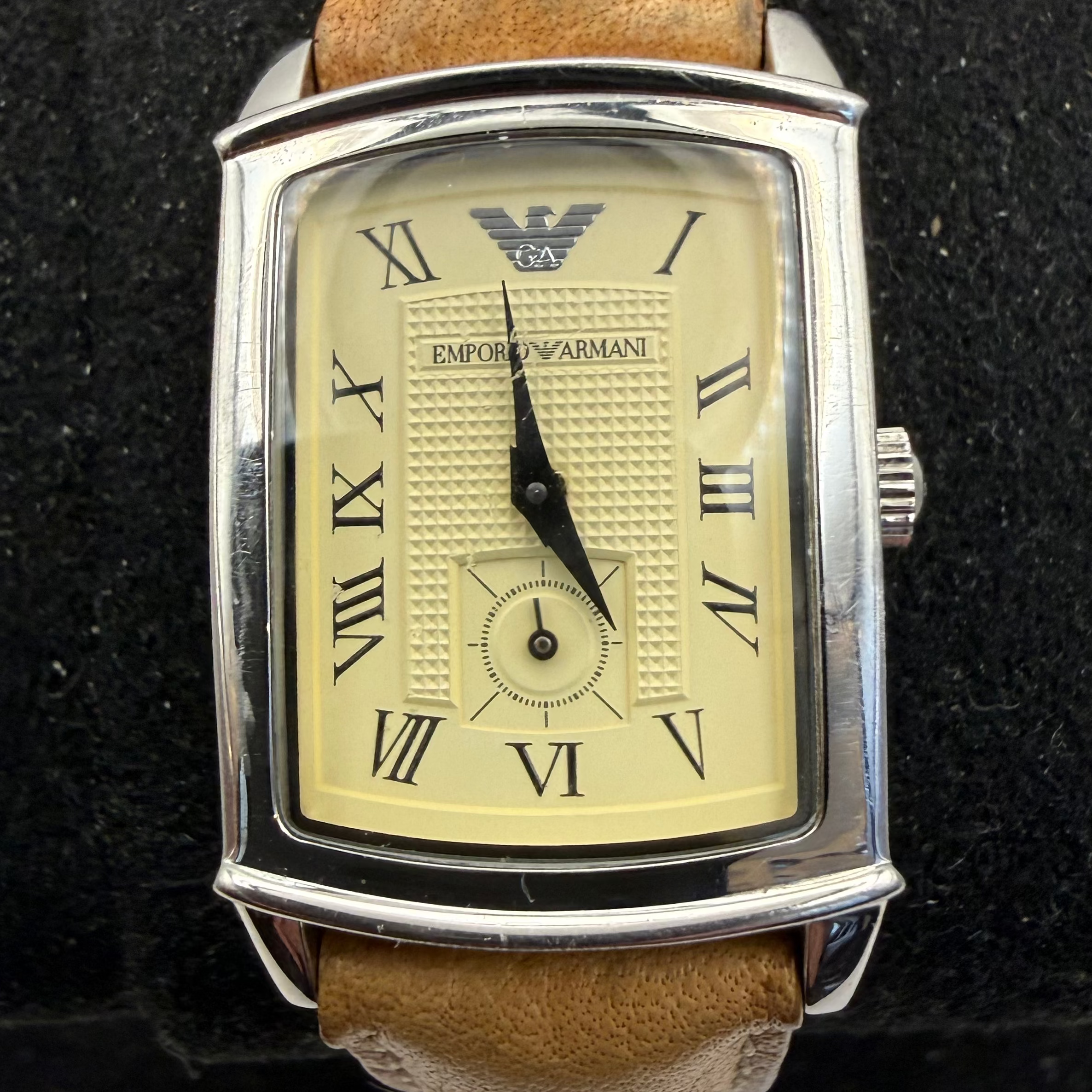 Emporio Armani AR-0236 Ladies Rectangular Leather Strap Quartz Watch (Fully Tested and Working)- £30.00