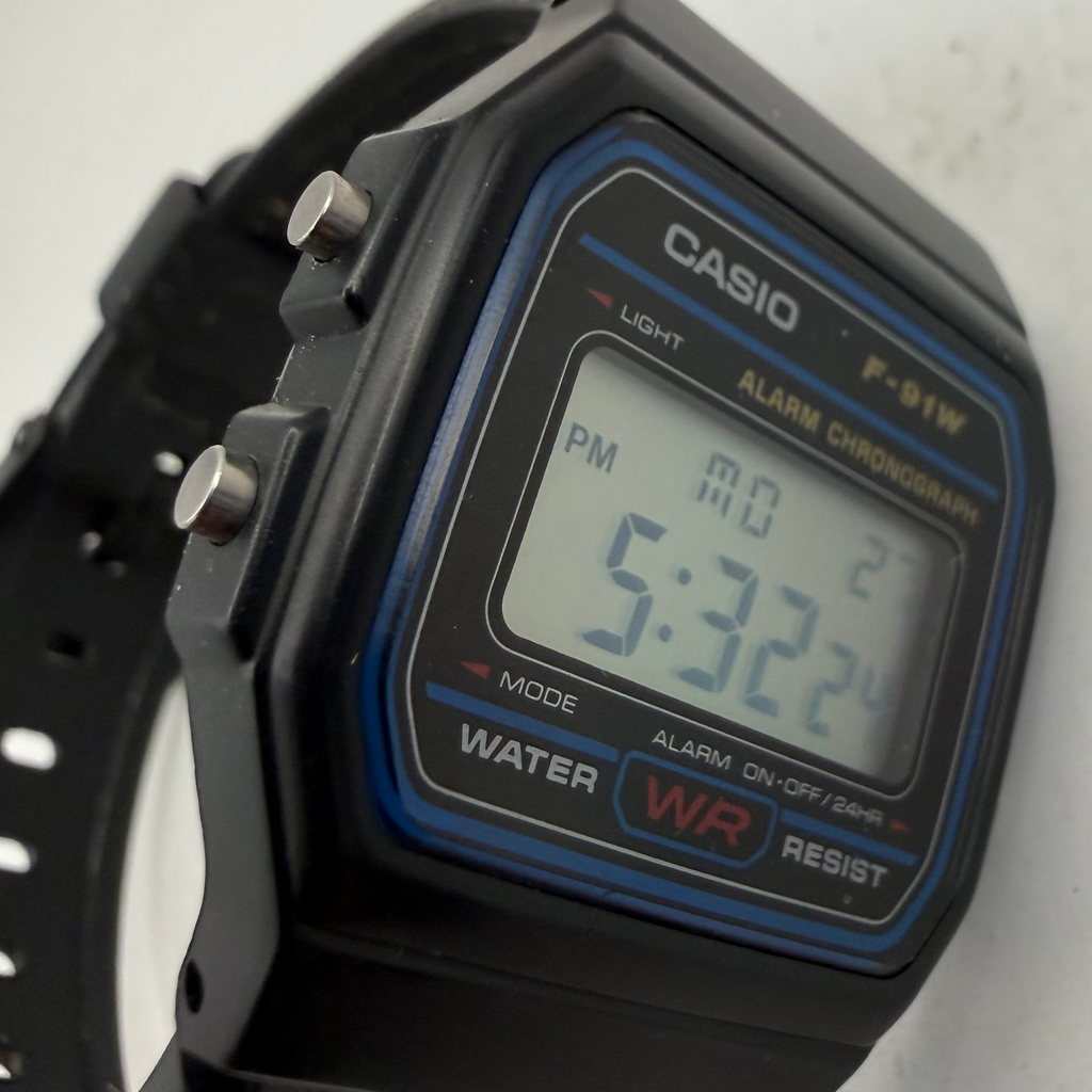 Casio F-91W Digital Alarm Chronograph Watch Black Resin Strap (Fully Tested and Working)- £12.00