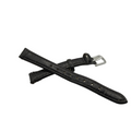 Strap 13mm Black Leather Watch Strap with Silver Buckle- £7.99