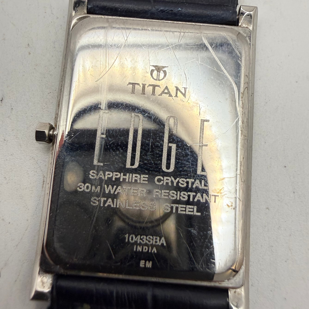 Titan Edge Ultra Slim Sapphire Crystal Blue Dial Leather Strap Watch (Fully Tested an- £75.00