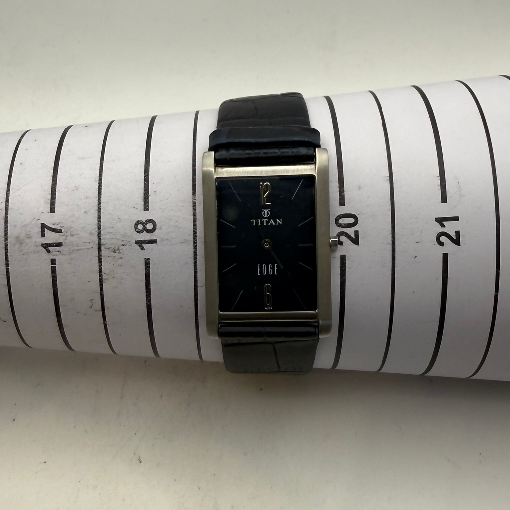 Titan Edge Ultra Slim Sapphire Crystal Blue Dial Leather Strap Watch (Fully Tested an- £75.00