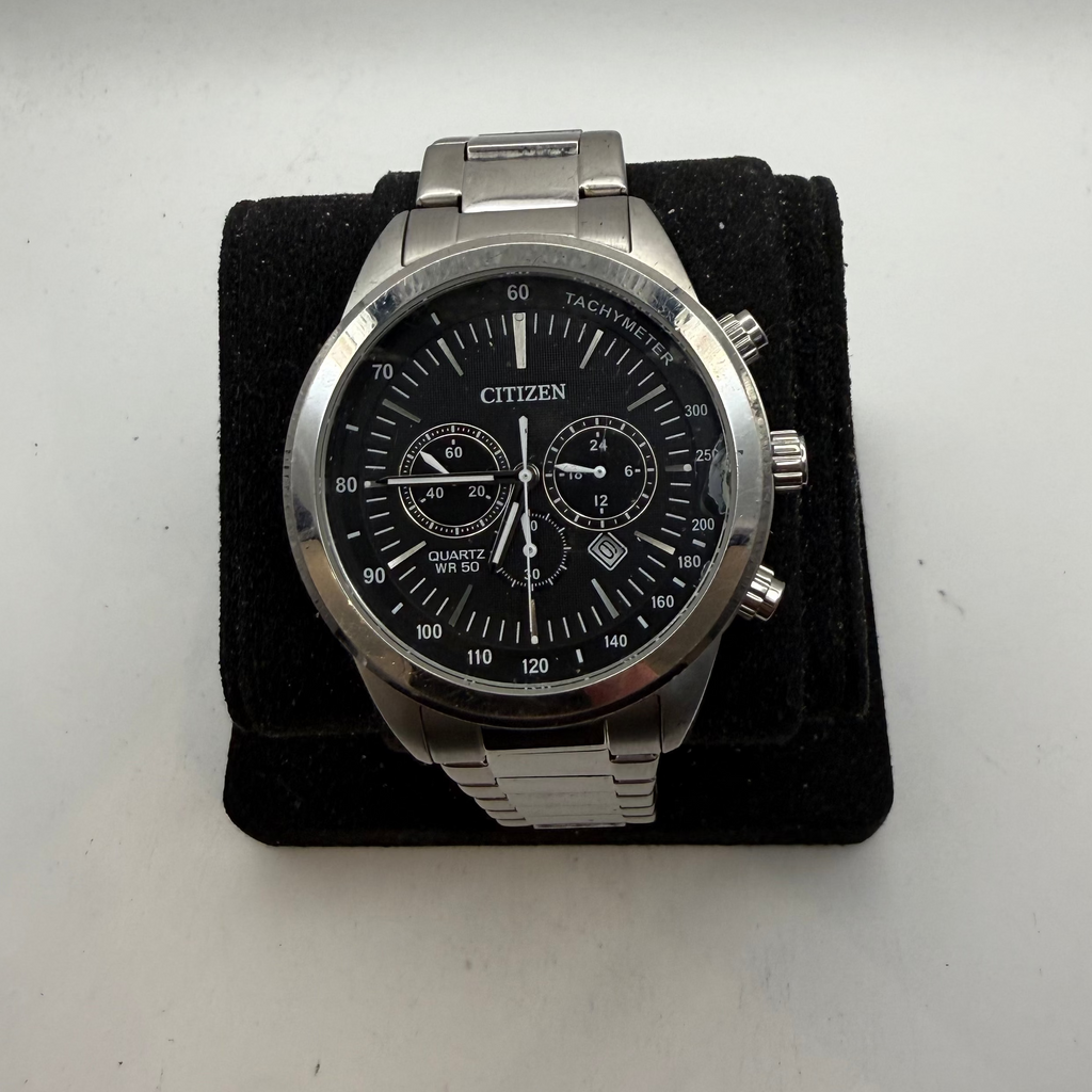 Citizen Chronograph Black Dial Stainless Steel Bracelet Watch 49mm (Fully Tested and Working)- £105.00