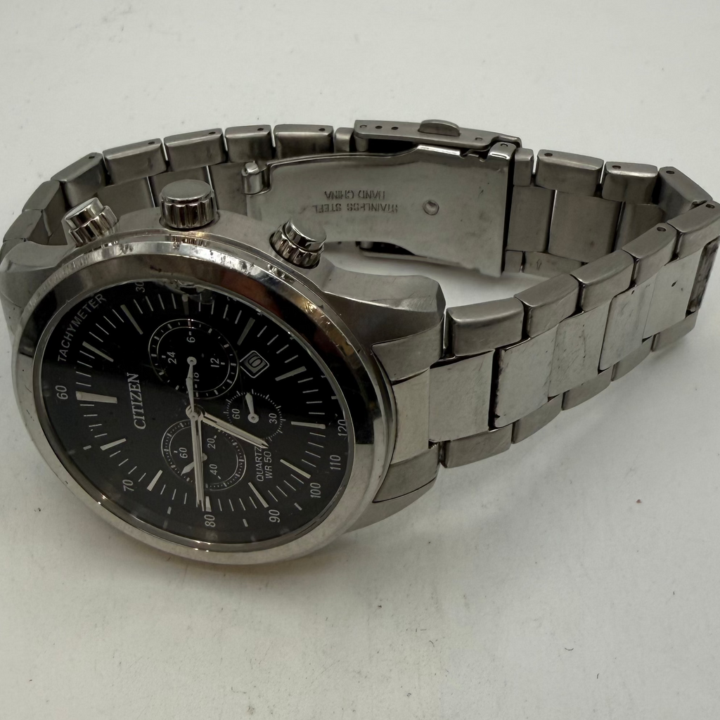 Citizen Chronograph Black Dial Stainless Steel Bracelet Watch 49mm (Fully Tested and Working)- £105.00