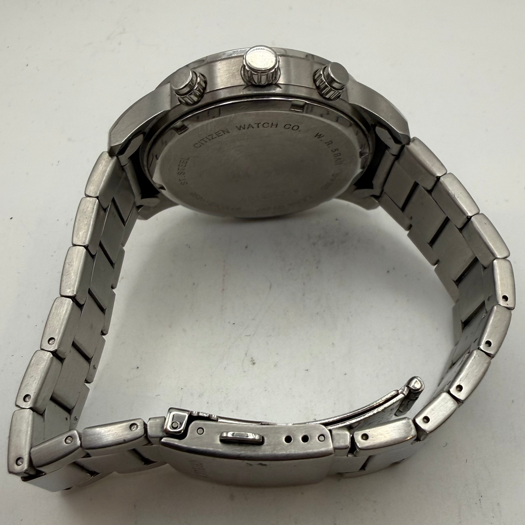 Citizen Chronograph Black Dial Stainless Steel Bracelet Watch 49mm (Fully Tested and Working)- £105.00