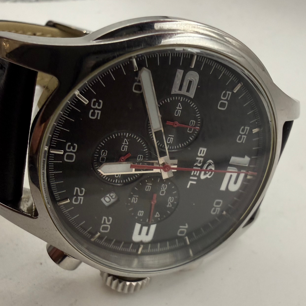 Breil Men's Chronograph Black Dial Stainless Steel 48mm Watch (Fully Tested and Working)- £85.00