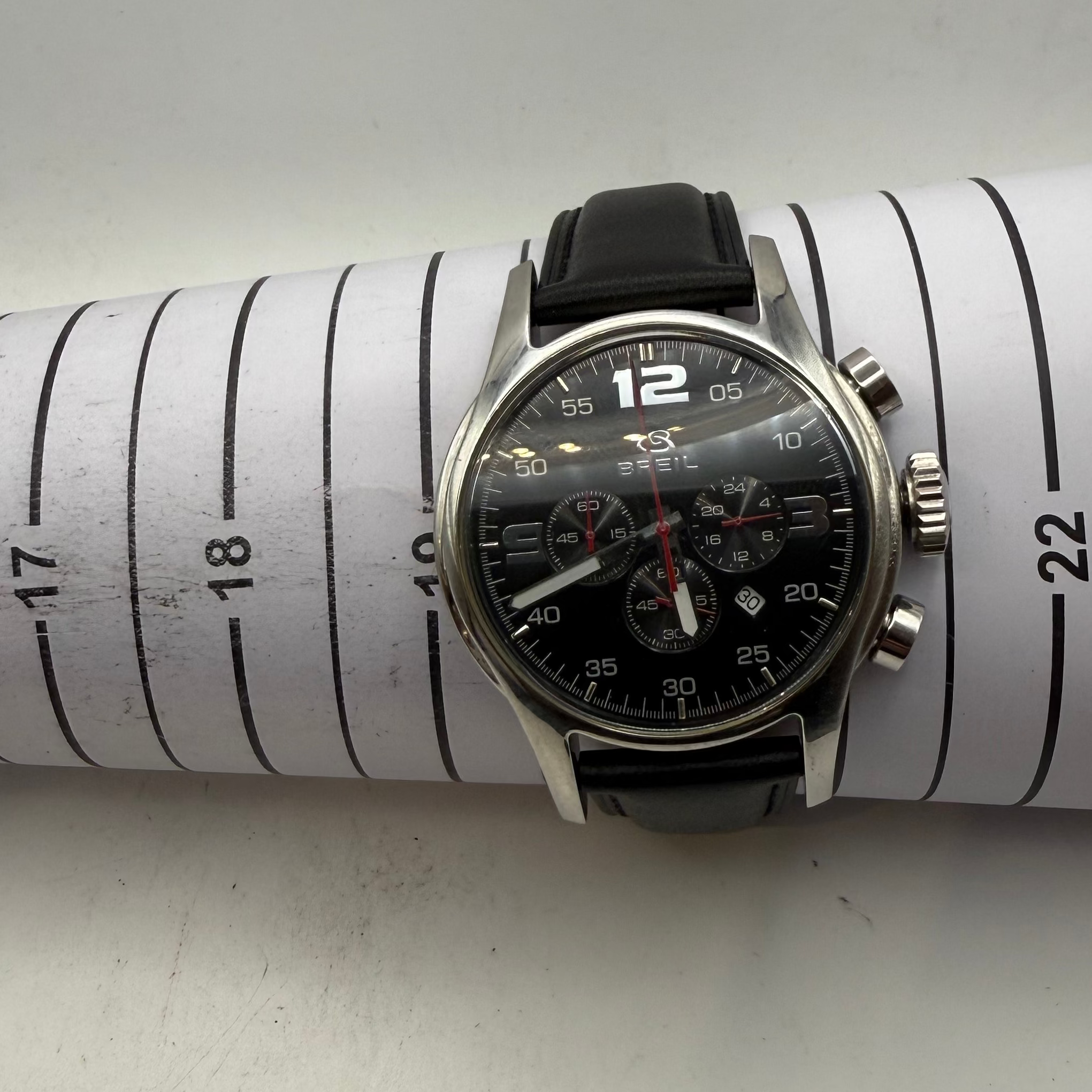Breil Men's Chronograph Black Dial Stainless Steel 48mm Watch (Fully Tested and Working)- £85.00