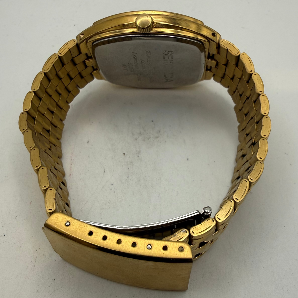 Sekonda Gold Tone Black Dial Date Men's Watch 37mm Quartz (Fully Tested and Working)- £20.00
