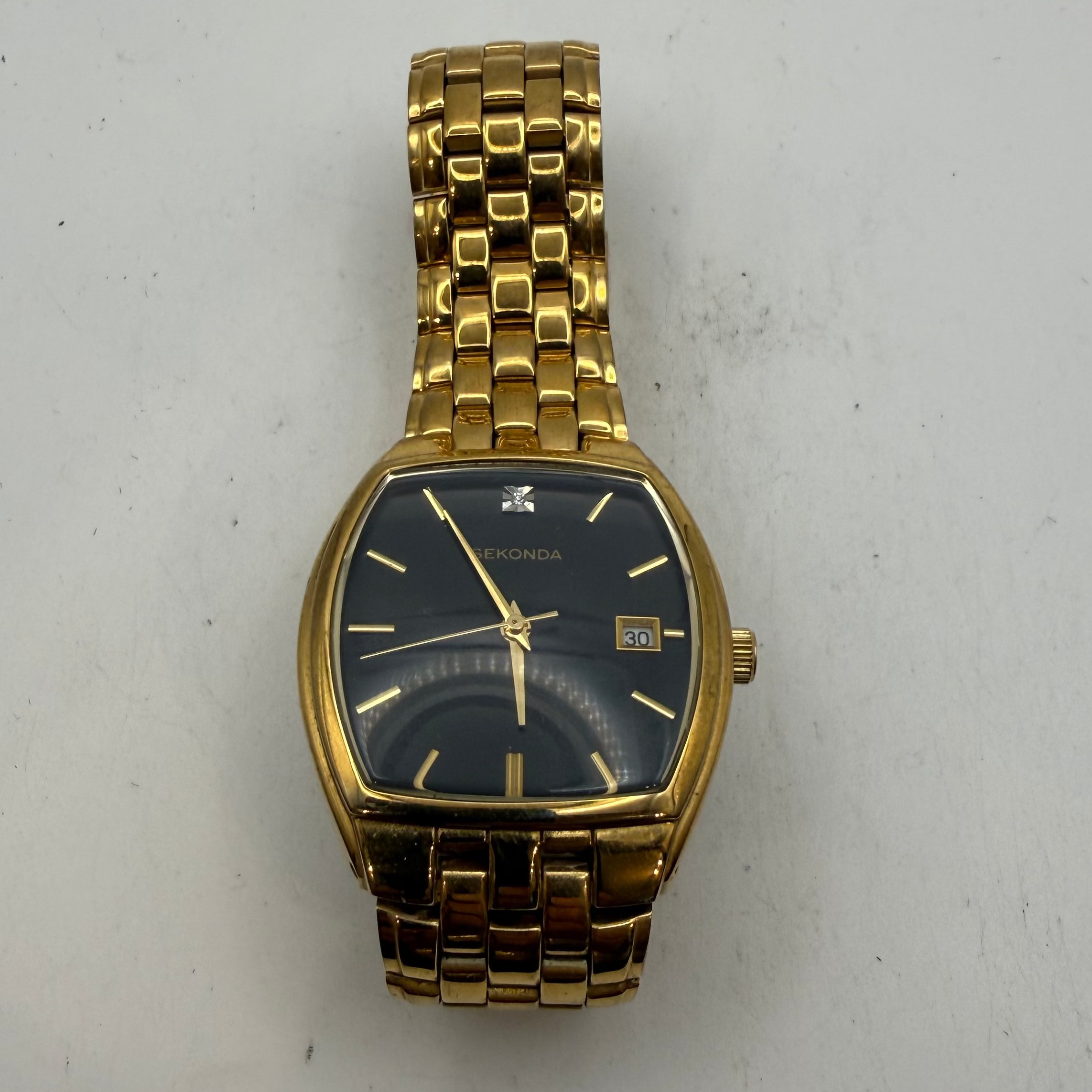 Sekonda Gold Tone Black Dial Date Men's Watch 37mm Quartz (Fully Tested and Working)- £20.00