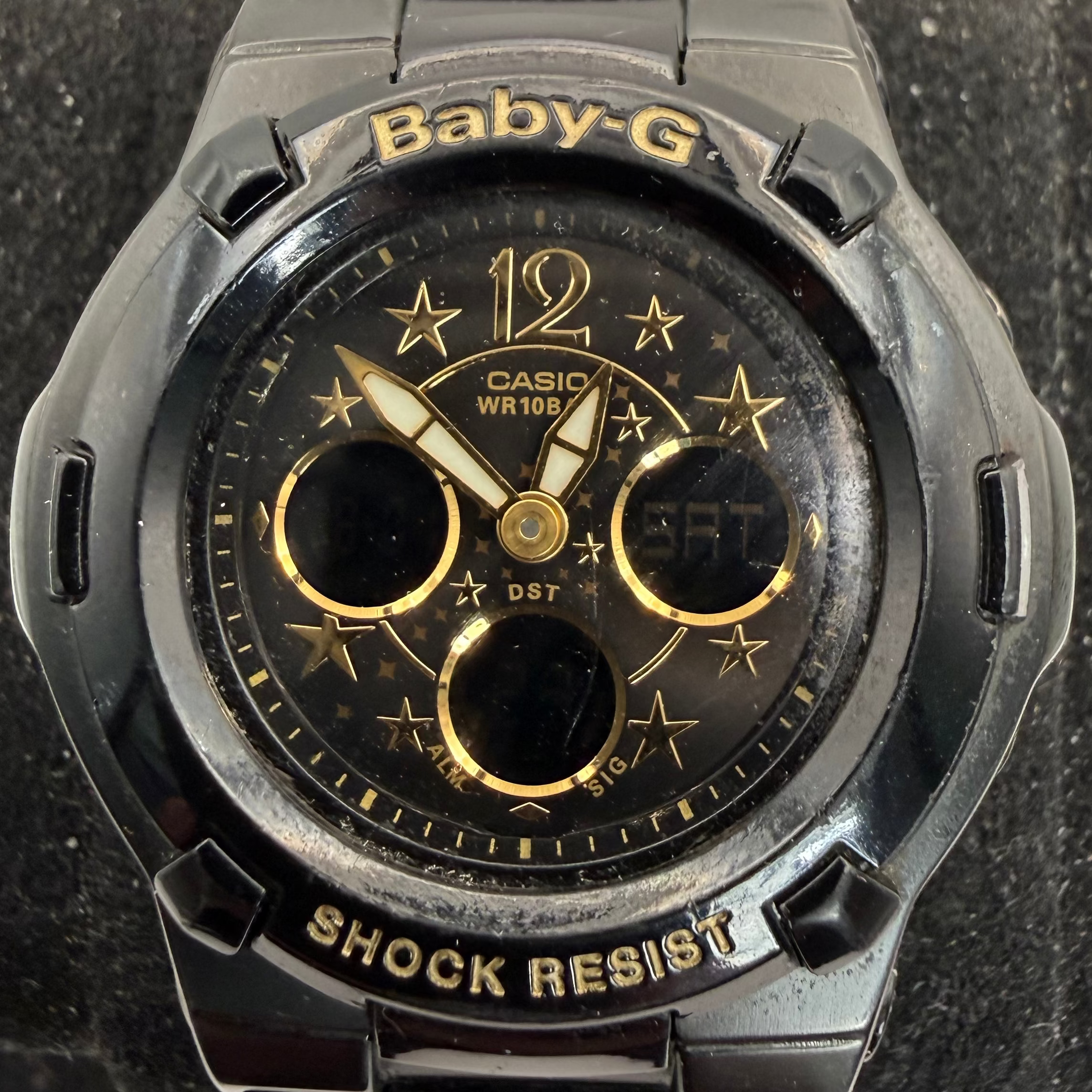 Casio Baby-G BGA-113B Shock Resist Black & Gold Ladies Watch (Fully Tested and Working)- £40.00