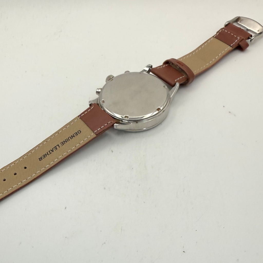 Pulsar Chronograph 100M Men's Quartz Watch Brown Leather Strap (Fully Tested and Working)- £