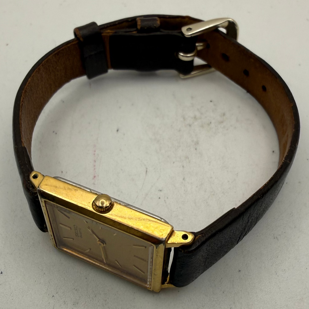 Vintage Seiko Quartz Ladies Gold Tone Rectangular Watch 7320-5560 (Fully Tested and Working)- £25.00
