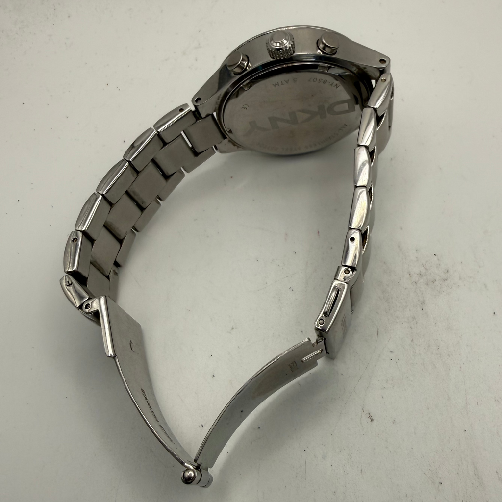 DKNY Ladies Crystal Bezel Chronograph Stainless Steel Watch (Fully Tested and Working)- £25.00