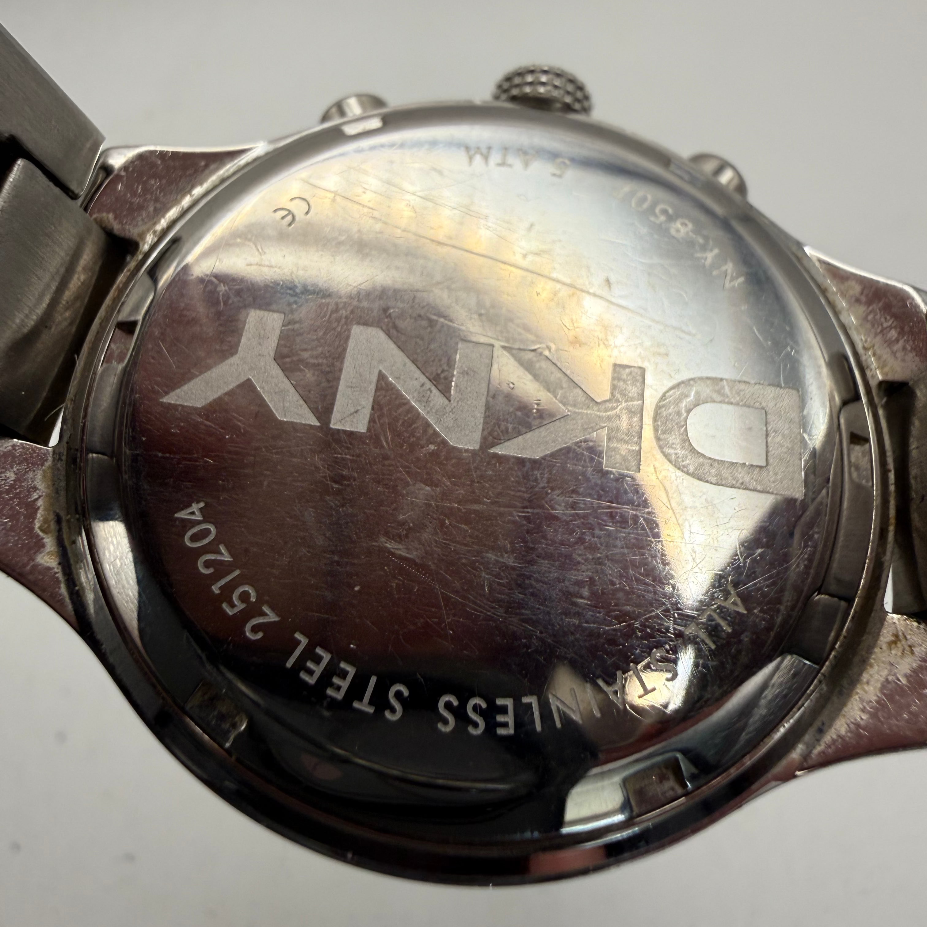 DKNY Ladies Crystal Bezel Chronograph Stainless Steel Watch (Fully Tested and Working)- £25.00